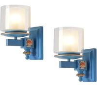 (1 Pack / 2 Packs) Wrought Iron Resin Glass Sea Shell Wall Lamp E27 Light Source - Personality Living Room Study Bedroom, Luxury