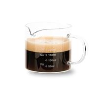 1 Pack 250ML/8.5OZ Measuring Cup Espresso Shot Glasses Double Spouts Large Coffee Cup with Handle Triple Pitcher Milk Cup Parts Clear Glass By BCnmviku