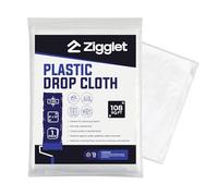 (1 Pack - 3 Mil) 9x12 Ft Plastic Drop Cloth for Painting, Clear Plastic Sheeting, Non-Slip & Waterproof Painters Plastic Tarp, Ideal Floor Protector & Furniture Covering, Plastic Sheets Dust Cover