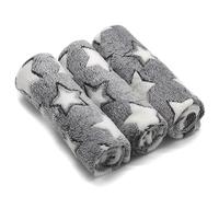 1 Pack 3 Puppy Blankets Cat and Dog Blankets Super Soft Warm Sleep Mat Grey Star Cute Print Blanket Fluffy Fleece Pet Blanket Flannel Throw for Small Dogs Puppy Dogs Cats Large(41"x31"