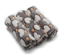 1 Pack 3 Puppy Blankets Super Soft Warm Sleep Mat Grey Cute Print Blanket Fluffy Fleece Pet Blanket Flannel Throw Dog Blankets for Small Dogs Puppy Dogs Fluffy Cats,Love-Medium(29"x20")