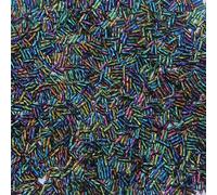 1 Pack 300pcs Glass Twisted Bugle Beads 2x6mm Sparkly Tube Loose Spacer Beads for Craft DIY Beading, Dark Colorful