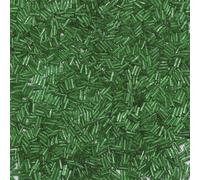 1 Pack 300pcs Glass Twisted Bugle Beads 2x6mm Sparkly Tube Loose Spacer Beads for Craft DIY Beading, Green