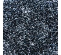 1 Pack 300pcs Glass Twisted Bugle Beads 2x6mm Sparkly Tube Loose Spacer Beads for Craft DIY Beading, Black Gall Color