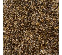 1 Pack 300pcs Glass Twisted Bugle Beads 2x6mm Sparkly Tube Loose Spacer Beads for Craft DIY Beading, Bronze