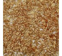 1 Pack 300pcs Glass Twisted Bugle Beads 2x6mm Sparkly Tube Loose Spacer Beads for Craft DIY Beading, Gold