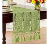 1 Pack 30x140cm/11.81x55.12inches Table Runner Green Dining Table Decor for Home Wedding Party and Everyday Use