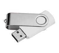 1-Pack 4GB ACU-USB USB 2.0 Type-A White Twister (Swivel) - 10-Year UK Warranty - Thumb Drive Pen Drive Memory Stick USB Drive USB Stick LED Indicator Duplication-Grade (AAA Grade Components)