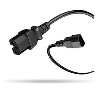 1-Pack 6 ft Power Extension Cords: Computer to PDU, IEC C14 to IEC C15 Power Extension Cable Black