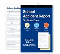 1 Pack Accident Book A5 School Accident Report Book Incident Report Carbonless Duplicate Book 2-Part 50 Sets with Both Copies Perforated for Schools Educational Institutions 145mm x 210mm