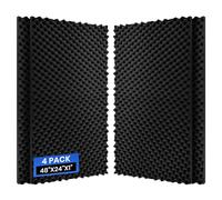 1 Pack Acoustic Foam Panels, 48''X24''X1'' Egg Crate Sound Proof Foam, High Density Noise Cancelling Soundproofing Wall Panels for Studio Office Game Room (Black)