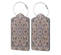 1 Pack Antique Persian Pattern 1 Luggage Tags for Suitcases PU Leather Privacy Protection Bag Tags Travel Essentials