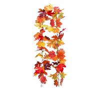 1 Pack Autumn Garland, Fall Maple Leaf Garland, 5.7ft Piece Artificial Flowers Maple Leaf Rattan Leafs, Artificial Autumn Fake Fall Leaves Mixed 7 Color Leaves Decor Garlands, Thanksgiving Decor