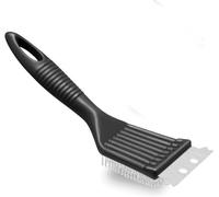 1 Pack BBQ Wire Brush for Grill, Stainless Steel Metal Wire Grill Brush, BBQ Cleaner Brushes and Scraper for Grills, for Ovens, Outdoor Grills, Kitchen and Barbecue Cleaning(Black)