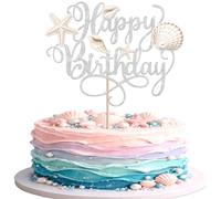 1 Pack Beach Shell Birthday Cake Topper Nautical Seashell Starfish Conch Theme Cake Pick Seashell Happy Birthday Cake Decorations Under The Sea Mermaid Party Baby Shower Supplies