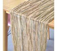 1 Pack Beige Cheesecloth Table Runner, 90x300cm Rustic Gauze Fabric Table Runner, Cheese Cloth Table Cloth Runner for Wedding Reeption Banquet Party Birthday Bridal Shower Events Decoration