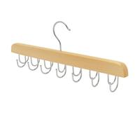 1-Pack Belt Hooks,Wooden Tie Rack with 14 Hooks for Closet Organization and Storage,Wardrobe Accessory,Organize Belts,Ties,Scarves,Hats and Accessories (Original Wood Color)