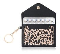 1 Pack Birth Control Pill Case Sleeve Packet 4.3 X 3 Inch PU Leather Wallet Pill Holder Privacy Protection Birth Control Pill Wallet with Key Ring for Pill Card Organizer, Black