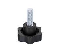 1 Pack Black M8/M10/M12mm Star Clamping Knob Grip Thumb Screw, Carbon Steel Galvanized, 48mm Head Diameter Knobs Tightening Thread(M10*60mm)