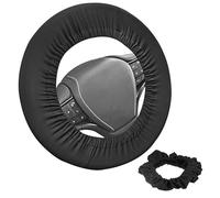 1 pack Black Steering Wheel Cover, Car Steering Wheel Protector Cover Anti-slip Breathable Soft Steering Wheel Cover Elasticity Protector