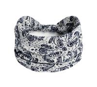 1 Pack Boho Headbands Stretch Paisley Print Bandana Headband Criss Cross Hair Bands Knotted Head Wrap Yoga Daily for Women and Girls (White Patterned)