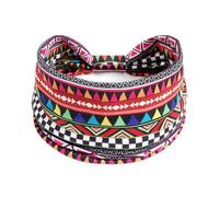 1 Pack Boho Headbands Stretch Paisley Print Bandana Headband Criss Cross Hair Bands Knotted Head Wrap Yoga Daily for Women and Girls (Red Vintage)