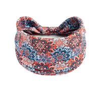1 Pack Boho Headbands Stretch Paisley Print Bandana Headband Criss Cross Hair Bands Knotted Head Wrap Yoga Daily for Women and Girls (Rust Tribal)