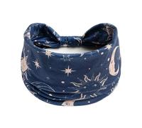 1 Pack Boho Headbands Stretch Paisley Print Bandana Headband Criss Cross Hair Bands Knotted Head Wrap Yoga Daily for Women and Girls (Navy Starry)