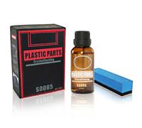 1 Pack Car Plastic Restorer Black, Crystal Coating For Car Plastic Parts - Instant Shine & Protection, 30ml Kit With Applicator Sponge