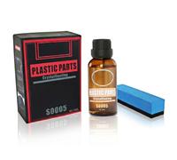 1 Pack Car Plastic Restorer Black, Crystal Coating For Car Plastic Parts - Instant Shine & Protection, 30ml Kit With Applicator Sponge, Restorer