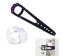 1-Pack Cat Door Lock Set, Paw-Shaped Pet Door Latch with Anti-Collision Washers,Keep Dogs Out While Letting Cats in (Black, Fits Laundry/Bathroom Doors)