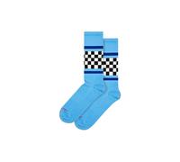 1 Pack Checked Stripe Sneaker Socks and Women Happy Socks Blue 4-7