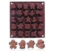 1 Pack Christmas Chocolate Moulds Xmas Tree Chocolate Santa Silicone Moulds Jelly Moulds Cake Moulds for DIY Baking, Cake Christmas Decorations, Chocolate Decorations (25-Cavity)