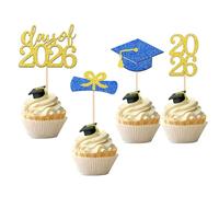 1 Pack Class of 2025 Cake Topper Glitter Congrats Grad Cap Graduation Congrats Grad Cake Topper for Graduations Cake decorations (Blue)