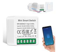 1 Pack CNBINGO WiFi Smart Light Switch, Mini DIY Breaker Module, Compatible with Alexa Echo, Google Assistant, Fits Behind Rocker Wall Switches, Support 1 Way or 2 Way，Need Neutral Wire