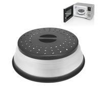 1-Pack Collapsible Microwave Splatter Cover with Steam Vents - 10.5-inch BPA-Free Functional Vented Microwaves Cover with | Easy Cleaning (Black)