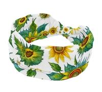1 Pack Colorful Sunflowers-438 Elastic Soft Fabric Non-Slip Women's Fashion Headbands - Soft, Wide, and Stylish for All Occasions