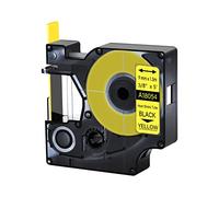 1 Pack Cruxer Replacement for DYMO 18054 Industrial Heat-Shrink Tubing Tape 3/8" 9mm 1.5m Heat Shrink Tube Label Tape Black on Yellow Compatible with DYMO Rhino 4200, 5200, 5000, 6000 Label Maker