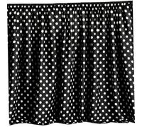 1 Pack Desk Skirts For Teacher Desk, Table Skirts With Polka Dots - For Dorms, Offices & Parties (6ft, Black)