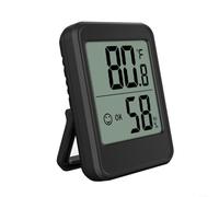 1 Pack Digital Hygrometer Room Thermometer with Large LCD Display and Comfort Indicator, Indoor Electronic Temperature Humidity Monitor for Home Office Nursery Greenhouse,(Black)