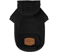 1 Pack Dog Hoodie Sweaters for Small Medium Dogs Warm Dog Clothes for Large Dogs Soft Waffle-Like Laminated Sweatshirt Bulldog (Black, L (Back: 19.68",Chest: 28.74", Neck: 17.71"))