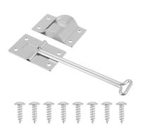 1 Pack Doors Holder with Silent Snap Catch T-Style Doors Holders Trailer Door Holder with 8 PCS Screw Rv Door Latch for Outside Metal Camper Rv to Keep Open for Cargo Trailer Truck (Silver 6 Inch)