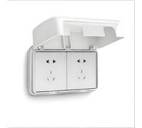 1 Pack Double UK Socket Cover Box, Baby Safety Childproof Electrical Protector, Waterproof Splash Resistant Plug & Switch Guard, Home Safety for Bathroom Nursery, (White)