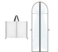 1 Pack Dress Bags Covers Long 60cm*180cm, PEVA Hanging Garment Bags with Handle Waterproof Dustproof Clothes Covers for Gowns, Wedding Dress, Trench Coats, Suits (White)