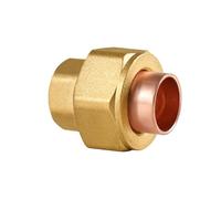 1-Pack EFIELD 1/2" C X C Copper Union, Brass X Copper LF Plumbing Fittings with Sweat Solder Connection