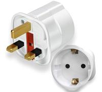 1 Pack European to UK Plug Adaptor, EU to UK Plug Adapter with 13A Fuse, European to uk plug Adapter 2 Pin Plug Adaptor to 3 Pin for Travel, Electronics & Devices (Not for Shavers or Toothbrushes)