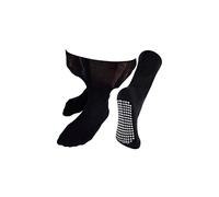 Dr.Socks Extra Wide Oedema Socks with Non Slip Grips Mens & Ladies | Bamboo Slipper Socks with Grippers for Swollen Legs Ankles & Feet (4-7, Black)