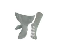 Dr.Socks Extra Wide Oedema Socks with Non Slip Grips Mens & Ladies | Bamboo Slipper Socks with Grippers for Swollen Legs Ankles & Feet (4-7, Grey)