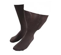 IOMI Mens & Womens Extra Wide Soft Cotton Oedema Socks for Swollen Feet - Brown - Size 4-6.5