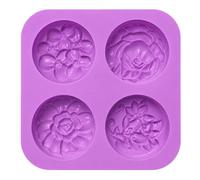 1 Pack Flower Jelly Mould, Silicone Jelly Moulds with 4 Floral Patterns, Soap Moulds, Kitchen Homemade Soap Mould, Chocolate, Cake, Muffin, Pudding, Brownie & Cheesecake